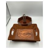 Wooden nut bowl and bread basket