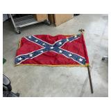 Confederate flag and pole