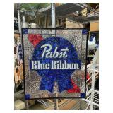 Plastic Pabst blue ribbon sign