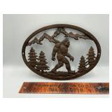 Cast iron Bigfoot plaque