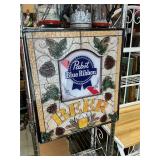 Plastic Pabst Blue ribbon sign