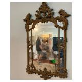 Gold frame plastic mirror