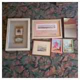 5 Framed pics & Mirror