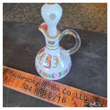 vintage Bohemian Czech art glass cruet