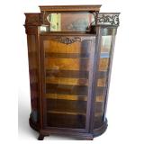 Antique OAK Bow Front China Cabinet