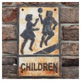 Cast Iron Children Sign