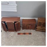 3 wood jewelry boxes