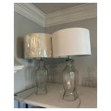 Pair of glass lamps