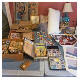 Contents of bed. Sports cards & other