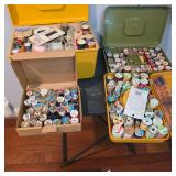 Vintage Sewing Lot, wood spool thread & other