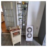 Table, fan, plant stand