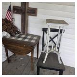 Table, chair, cross