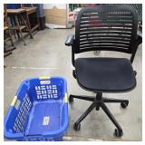 Steelcase office chair and a basket