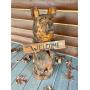 Carved bear welcome sign