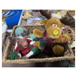 Basket w/Animated Christmas Decor