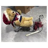 Wire Sled w/Large Teddy Bear