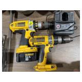 Pair of 1/2" DeWalt XRP Drills,1 BATT. & CHARGR