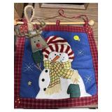 Snow Man Wall Hanging & Bell