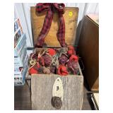 Wooden Box w/ Decor & Door Knob