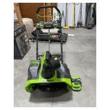 Greenworks Electric Snow Blower w/Batt.& Charger
