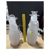 Pair of Frosted Snowmen