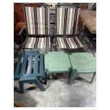 2 Lawn Chairs & 3 Small Tables