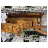 4 Wooden Shelves & 2 Heart Mirrors