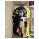 Boyds Witchy Bear, Black Cat & Pumpkin