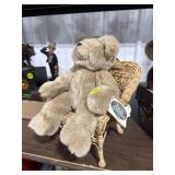 Cottage Collectibles Bear & Wicker Seat