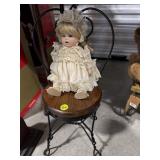 Porcelain Doll on Parlor Chair