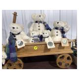 Boyds Bear in Wooden Wagon