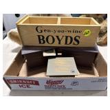 Boyds Wall Shelf/Box & 3 Boyds Chests