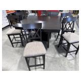 High Top Table w/ Lazy Susan & 6 Chairs 54x54x36H