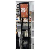 Floor Lamp w/Charging Station Black & Orange -