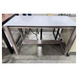 White Glass Top Desk  48x22x30H