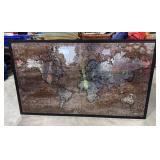 World Map Mirror Decor 55x32