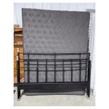 Black Queen Bed, Frame, Hd & Ft Brds, Split Spring