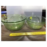 Pair of Green Glass Bowls