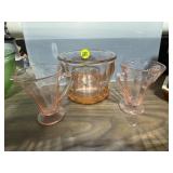 Pink Depression Glass 3 Pcs.