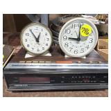1 Clock Radio & 2 Alarm Clocks