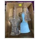 Glass Baskets & Blue Fenton Bell