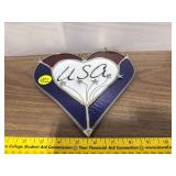 Stained Glass USA Heart