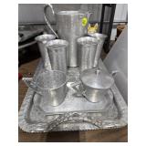 Hammered Aluminum Serving Set
