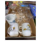 Stemware & Snoopy Mugs