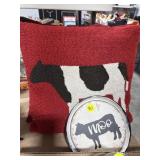 2 Throw Pillows & Moo Decor