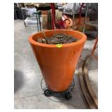 Orange Ceramic  Planter 13' Wide & 18' Tall