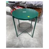 Green Metal Table 17 1/2' Across x 21' Tall