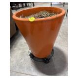 Orange Ceramic Planter 13' Wide & 18' Tall (Crack)