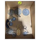 Button Covers, Key Rings, Senior Cit. Medallions