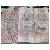 3 Wayne Feed Sacks